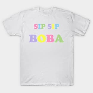 Sip Sip Boba in Rainbow Pastels T-Shirt
